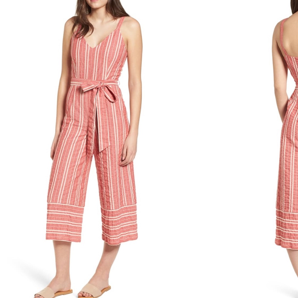 Lost + Wander Robin Striped Crop Jumpsuit